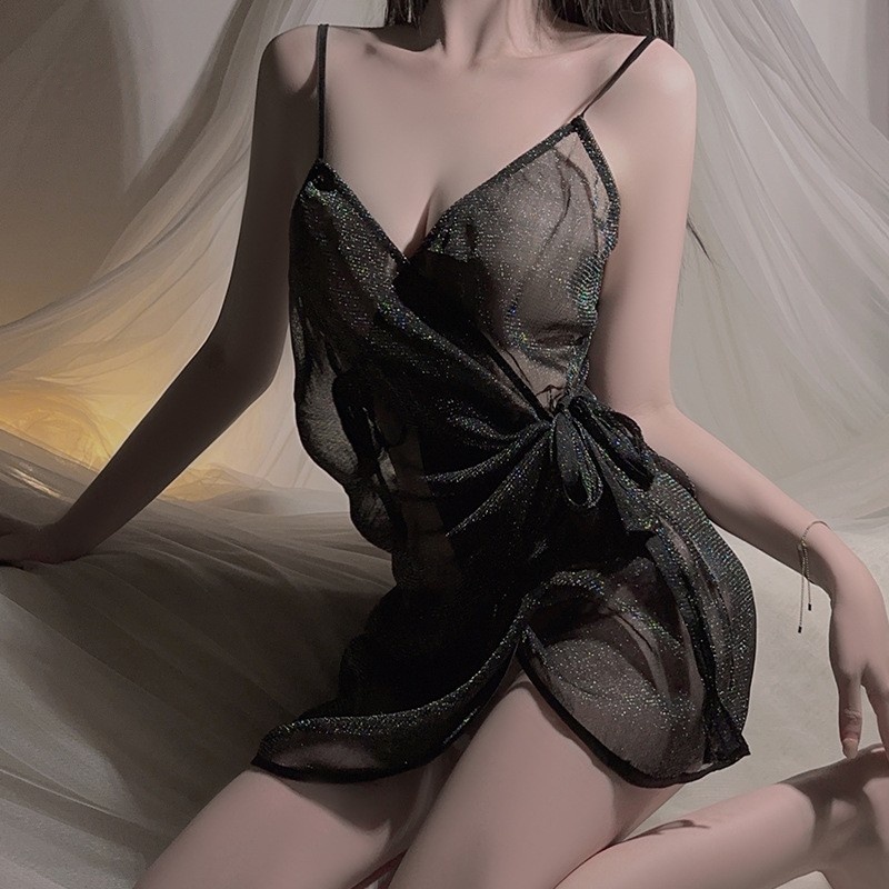 Lenjerie seducătoare set pentru femei: pur - Stil de dorință, design pur, fante sexy, înflăcărate - Alluță fierbinte, cravată - Purta denoapte cu o uniformă - aspect inspirat3704 Preț:$69.99