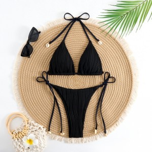 2025 Solidul comerțului exterior european și american solid-Culoarea lace două-piesă bikini sexy pentru femei, trei-costum de baie pentru fete fierbinți 8940 Preț:$79.99